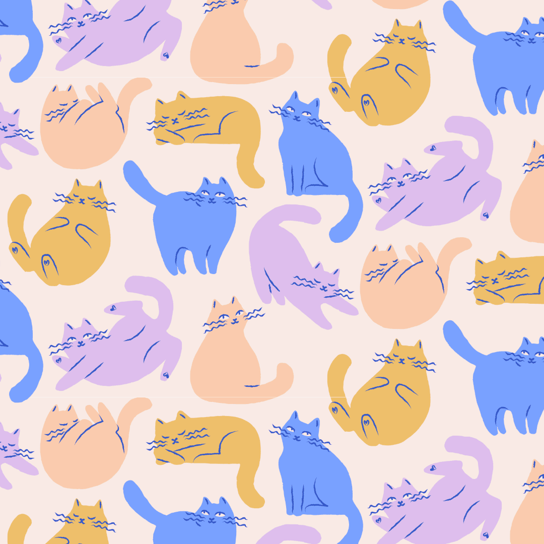 pattern playful cats