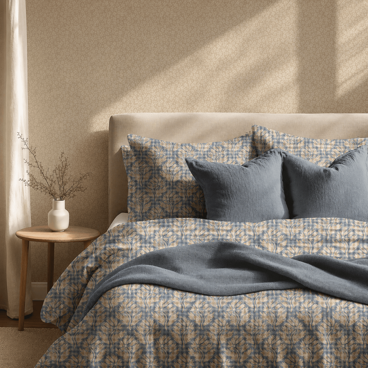 drenching gingham cornflower