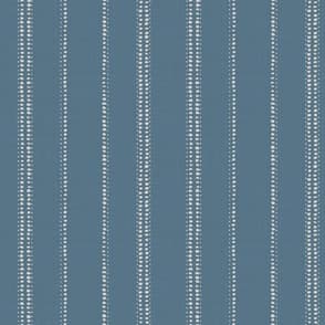 Minimalist Organic Dotted Stripe on Soft Textured Blue