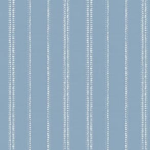 Minimalist Organic Dotted Stripe on Soft Textured Muted Blue
